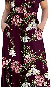 HAOMEILI Women's L-5XL Short/Long Sleeve V-Neck Plus Size Casual Maxi Dresses with Pockets