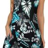 Summer Dresses for Women Beach Floral Tshirt Sundress Sleeveless Pockets Casual Loose Tank Dress