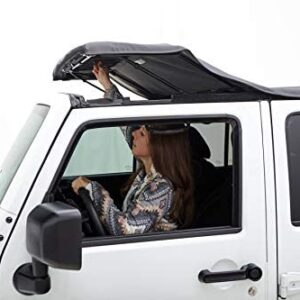 Rampage Products 139835 TrailView Fastback Soft Top for 2007-2018 Jeep Wrangler JK 4 Door, Black Diamond