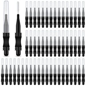 100 Pcs Micro Eyebrow Brush with Cap Brow Lamination Brush Eyelash Brow Brush Lash Filler Eyebrow Spoolie Lash Lift Tools for Eyebrows and Eyelashes Extensions (Black)