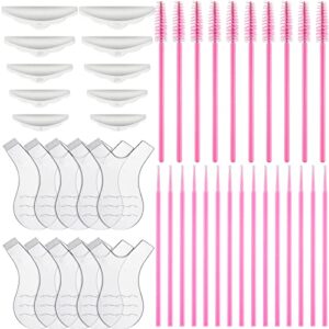 112 Pcs Lash Lift Kit, 40 Eyelash Lift Pads in 5 Size S/M/M1/M2/L 12 Pcs Y Shape Eyelash Brush 40 Pcs Disposable Mascara Brushes 20 Pcs Micro Applicator Brushes for Eyelash Extension Makeup Tool