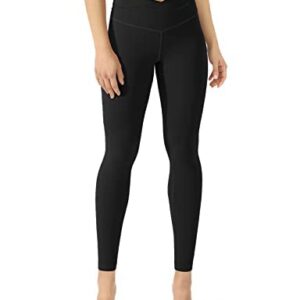 ODODOS Women's Cross Waist Yoga Leggings with Inner Pocket, Sports Gym Workout Running Pants -Inseam 25" /28"