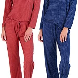 2 Pack: Women’s Pajama Set Super-Soft Short & Long Sleeve Top With Pants (Available In Plus Size)
