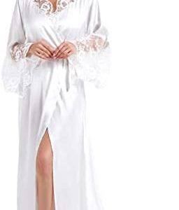 Women's Robes Long with Flared Lace Cuffs for Wedding Bridal Party Maternity Gowns Photography Sexy Nightgowns