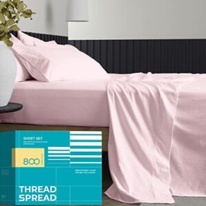 Pure Egyptian King Size Cotton Bed Sheets Set (King, 800 Thread Count) Blush Bedding and Pillow Cases (4 Pc) – Egyptian Cotton Sheets King Size Bed- Sateen Sheets - 15” Deep Pocket King Sheets