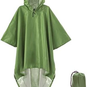 Cosmine Hooded Rain Poncho for Adult, Waterproof Lightweight Unisex Raincoat for Hiking Camping Emergency
