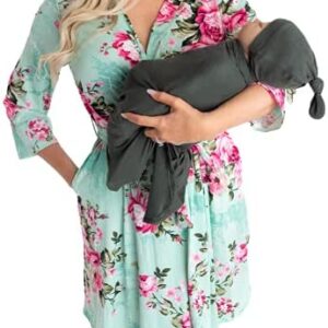 Little Adam and Eve Maternity Robe and Matching Baby Set Hospital Labor Delivery