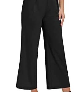 siliteelon Women High Waist Casual Wide Leg Long Palazzo Pants Trousers Comfy Work Dress Pants