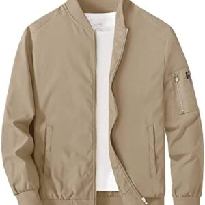 MAGCOMSEN Men's Jacket Lightweight Windbreaker Bomber Jacket Windproof Casual Jacket Outwear with 5 Pockets