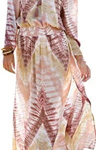 LASCANA Carmen Neckline Maxi Dress, Multi Print, Summer Dresses for Women Beach Females Casual Long Length