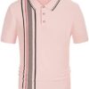 PJ PAUL JONES Men's Contrast Striped Polo Shirts Casual Short Sleeve Knitwear