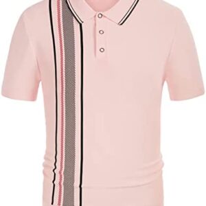 PJ PAUL JONES Men's Contrast Striped Polo Shirts Casual Short Sleeve Knitwear