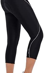 BALEAF Women's Bike Pants High Waist 4D Padded Cycling Capris Shorts 3/4 Biking Tights Pockets UPF50+