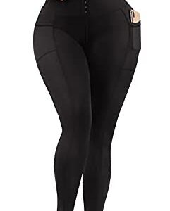 MOOSLOVER Women Corset High Waisted Leggings with Pockets Tummy Control Body Shaper Yoga Pants