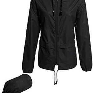 Avoogue Raincoat Women Lightweight Waterproof Rain Jackets Packable Outdoor Hooded Windbreaker
