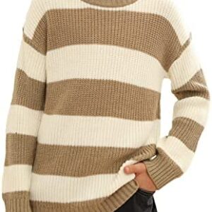 Boys Striped Pullover Sweater Crew Neck Color Block Knit Long Sleeve Winter/Spring Tops Knitwear for 4-13Y
