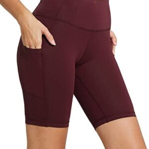 BALEAF Women's 8"/ 7"/ 5" High Waist Biker Shorts Workout Yoga Running Gym Compression Spandex Shorts Side Pockets