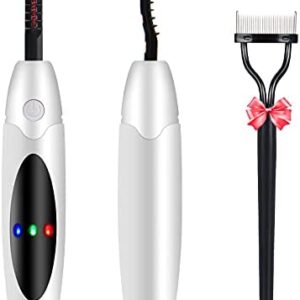 Asttoniikk Heated Eyelash Curler with Eyelash Comb - Electric Eyelash Curlers, USB Rechargeable 24 H Long-Lasting Eye Lashes Curlers, Quick Natural Curling Lash Lift Kit, Lash Curler for Girls Gift