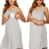 Ekouaer Women's Labor/Delivery/Maternity Nursing Nightgown for Hospital Breastfeeding Sleepwear S-XXL