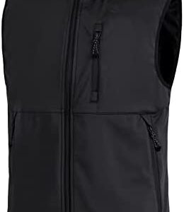 FREE SOLDIER Men's Lightweight Softshell Golf Vests Outerwear Windproof Sleeveless Jackets for Travel Hiking Running Fishing