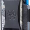 ROSSM Slim RFID Blocking Minimalist Wallet for Men - Thin Front Pocket Wallet with Metal Cash Strap and Money Clip - Forged Carbon Fiber Ember/Pacific AirTag