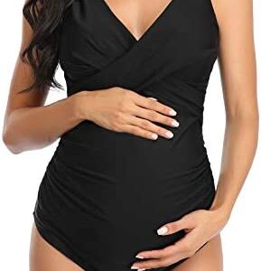 SUMMERSUNSHINE Maternity One Piece Swimwear Front Cross Pregnancy Swimsuit Bathing Suit Maternity Bikini