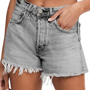 AUTOMET Womens Jean Shorts Summer Casual High Waisted Lounge Denim Shorts Raw Hem Jean Shorts