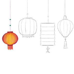 drawing and sketches of lantern 