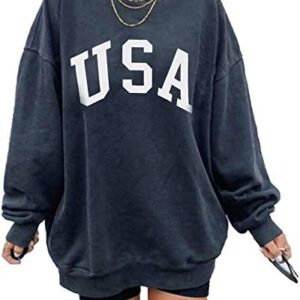 Women's Los Angeles California Oversized Batwing Long Sleeve Sweatshirts Crewneck Pullover Tops