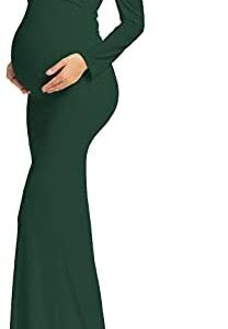 Off Shoulder Mermaid Elegant Maternity Dress for Photoshoot Baby Shower