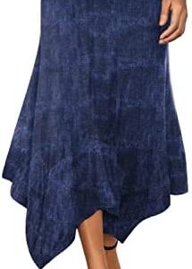 DJT Women's Flowy Handkerchief Hemline Midi Skirt