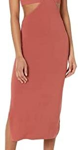 The Drop Women's Zuri Fitted Cut-out One Shoulder Maxi Sweater Dress