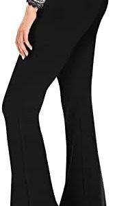 YOLIX Women's Black Palazzo Flare Leggings, Boho Wide Leg Yoga Pants
