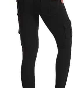 COMFY ONE Seamless Leggings with 4 Pockets for Women High Waisted Cargo Elastic Pants for Running Yoga Workout