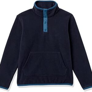 Amazon Essentials Boys' Polar Fleece Snap Placket Pullover Jacket