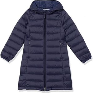 Amazon Essentials Girls and Toddlers' Long Light-Weight Hooded Puffer