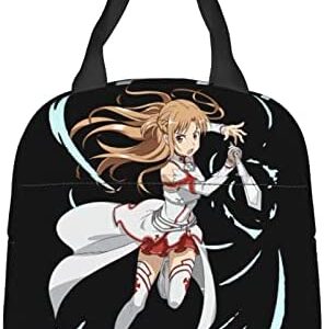 Anime Sword Art Online Yuuki Asuna Lunch Bags Anime Multifunctional Reusable Lunch Tote Bag Lunch Box Suitable for Office,Travel,Picnic,Beach