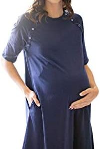Baby Be Mine Delivery/Labor/Nursing Nightgown Women's Maternity Hospital Gown/Sleepwear for Breastfeeding