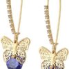 Betsey Johnson CZ Butterfly Dangle Earrings