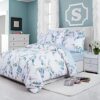 Brandream Duvet Cover King Size Floral Beddding Set Vintage Style Tree Blossom Birds with 100% Egyptian Cotton Quilt Comforter Cover Set(King,Blue)