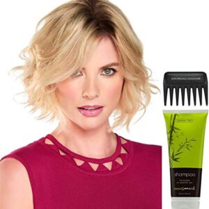 Bundle - 4 Items: easiPart HD 8" HAIRPIECE by jon Renau, Christy's Wigs Q & A Booklet, BeautiMark Synthetic Shampoo & Wide Tooth Comb - Color: 101/48T