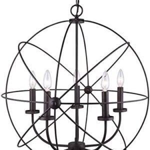 Canarm ICH282B05ORB25 Sumerside 5 Light Chandelier, Oil Rubbed Bronze