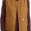 Carhartt Women's Rugged Flex Relaxed Fit Canvas Insulated Rib Collar Vest