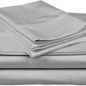 Carressa Linen 800 Thread Count 100% Long Staple Soft Egyptian Cotton Sheet Set, 4 Piece Set, California King Sheets, Upto 17" Deep Pocket, Smooth & Soft Sateen Weave, Luxury Bedding, Silver