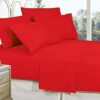 Celine Linen Best, Softest, Coziest Bed Sheets Ever! 1800 Thread Count Egyptian Quality Wrinkle-Resistant 4-Piece Sheet Set with Deep Pockets, King Red