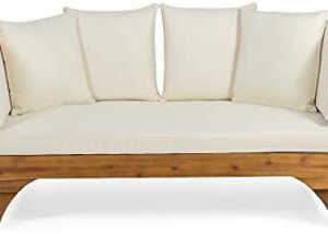 Christopher Knight Home Patrick Outdoor Acacia Wood Expandable Daybed with Water Resistant Cushions, Teak