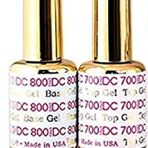 DND DC 700 Top Gel & 800 Base Gel DUO SET, Soak off Gel All In One Base & Top Coat KIT for Daisy Nails (with bonus side Glitter) Made in USA (700 TOP & 800 BASE DUO PACK)