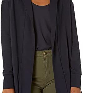 Daily Ritual Women's Terry Cotton and Modal Oversized Hoodie Cardigan Sweatshirt