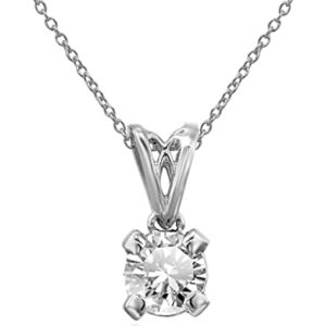 Diamond Pendant Necklace for Women 14k Yellow Gold Diamond Solitaire Pendant