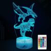 Dinosaur Night Light for Kids,Dinosaur Toys for Kids 5-7 with Remote & Smart Touch 7 Colors Changing Dimmable Dinosaur Lamp as Room Decor Dinosaur Gifts for Boys Girls